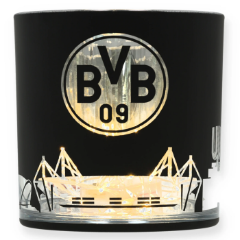 Borussia Dortmund BVB Windlicht Skyline Groß 15 cm aus Glas